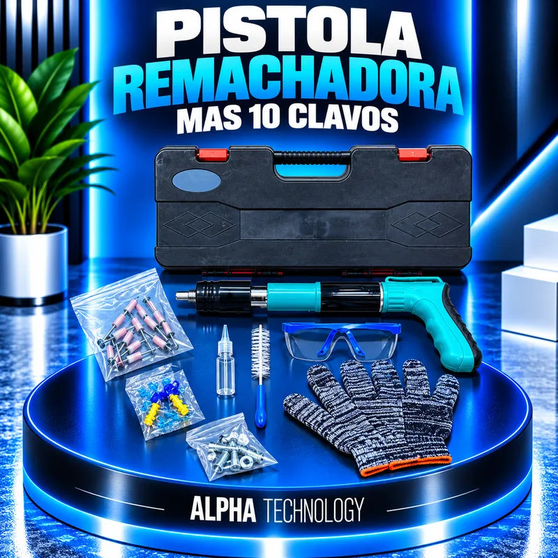 Pistola remachadora con 10 clavos