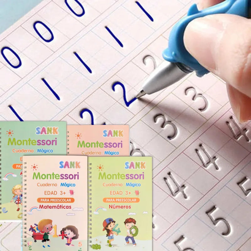 Libros de caligrafía en caja