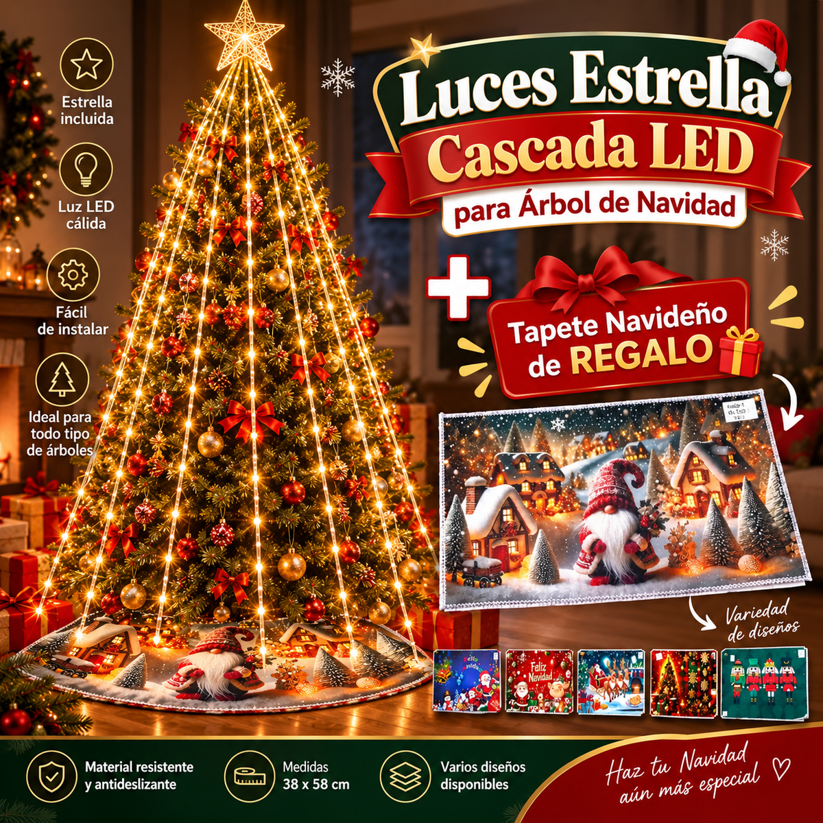 Luces estrella cascada